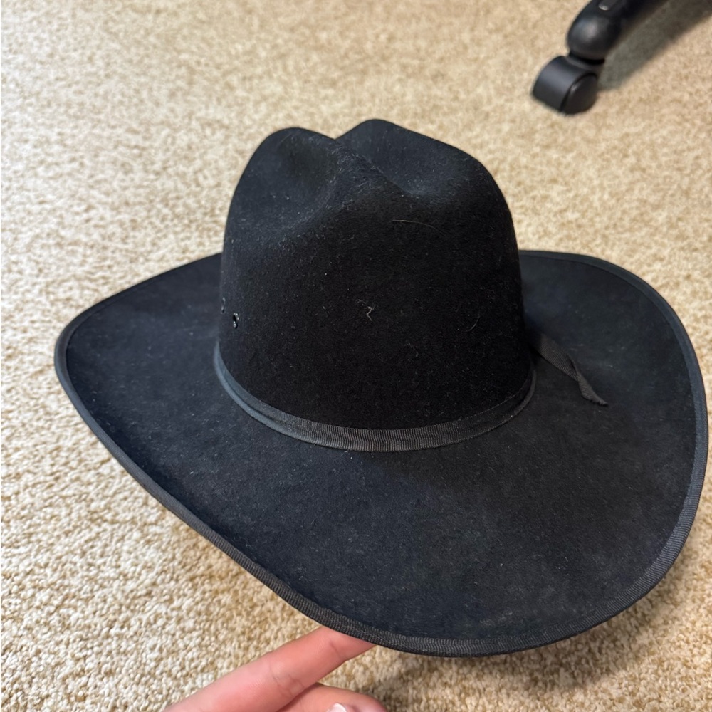 Black Felt Western Hat with Wide Brim